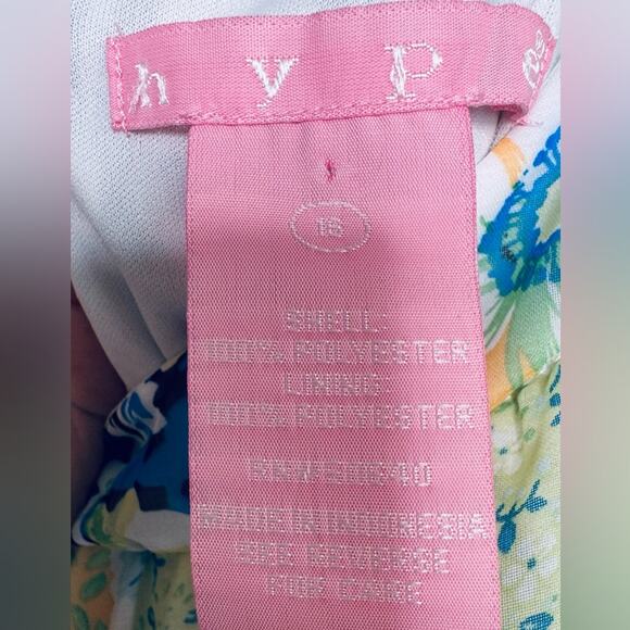 HYPE Halter Fit Flare White Green Zebra Floral Dots Yelow Floral Dress Sz 16 - Picture 8 of 10